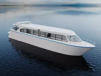 Modern Sightseeing Passenger Ferry 71 3D model