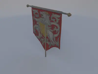 Decorative Heraldic Banner 3D model