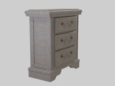 Wooden Dresser Low-poly 3D model