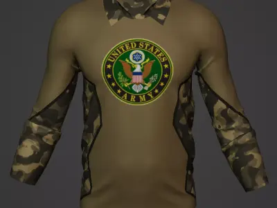 Military Soldier Clothing T-shirt Low-poly 3D model 20