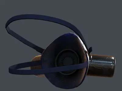 Gas mask helmet 3d model scifi Low-poly  Low-poly 3D model 16
