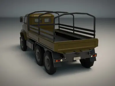 Low Poly Military Truck 03 Low-poly 3D model