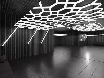 Black Car Studio HDRI Scene Low-poly 3D model