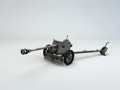 Low Poly 7 5 cm Panzerabwehrkanone 40 Anti Tank Gun Low-poly 3D model