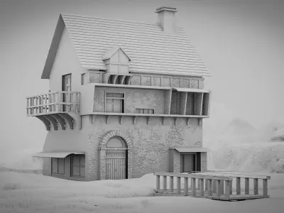 Old House Model Low-poly 3D model