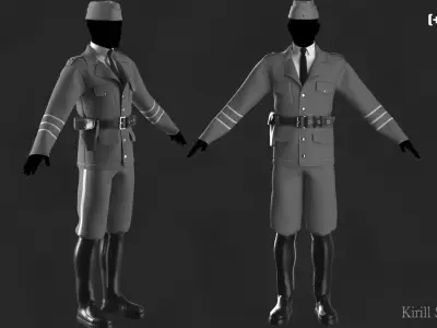 Military Outfit Marvelous designer Clo3d OBJ mtl FBX ZPRJ 3D model