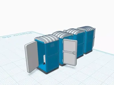 Portable Toilet Pack H0 1 87 Construction Site Diorama  3D print model
