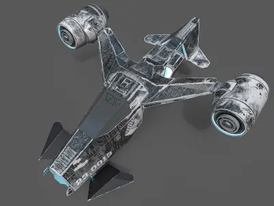 Spacecraft N2 Low-poly 3D model