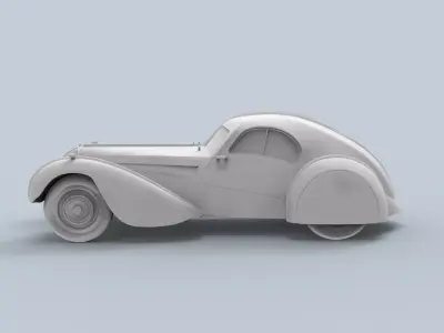 Bugatti 1936 Classic Car 3D print model