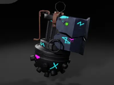 Jinx grenade from the cartoon Arcane Low-poly 3D model
