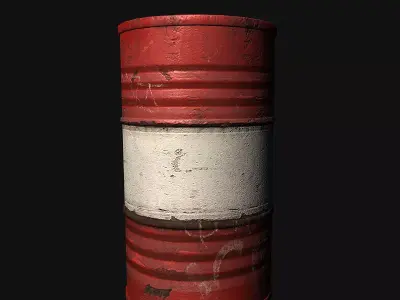 Red Oil Drum Low-poly 3D model