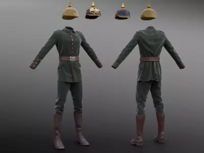 German WW1 Uniform Low-poly 3D model