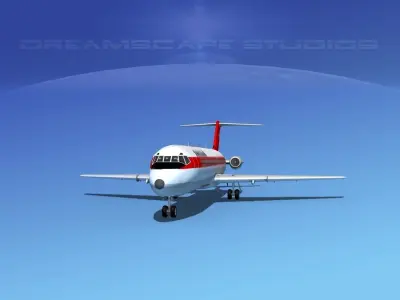 Douglas DC-9-30 Swissair 3D model