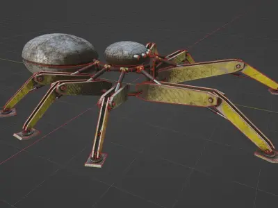steel robot spider 3D model
