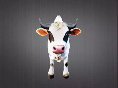 LOW POLY TEXTURED COW FOR COMMERCIAL USE Low-poly 3D model