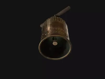 Ancient Bronze Temple Bell  Game Ready 3D Model Low-poly 3D model