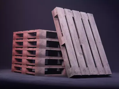 Industrial Wooden Pallet Free low-poly 3D model