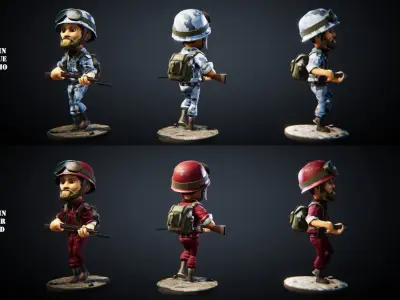 Low Poly Soldier PBR - Low-poly 3D model