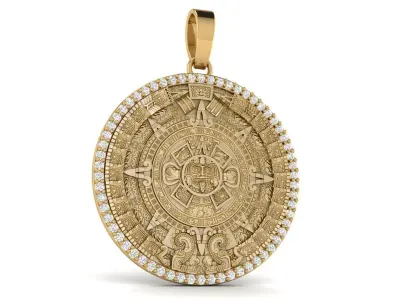 Mayan Calendar 1 and 25inch Diamond Pendant  3D print model