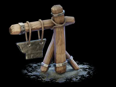 Medieval Blacksmith - 15 Stylized Props Low-poly 3D model