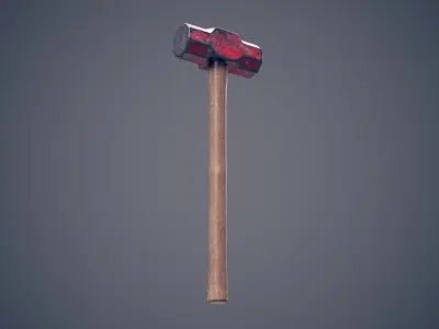 Worn Sledgehammer Low-poly 3D model