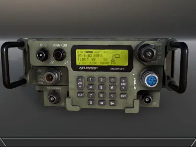 Military radio Low-poly 3D model 2