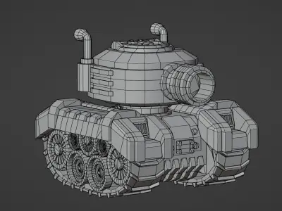 Stylized Mini Tank Low-poly 3D model