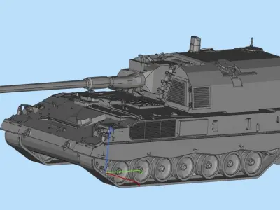 Modern self propelled gun Low-poly 3D model