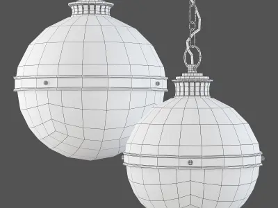 Emerson 1-light single globe pendant-chrome 3D model