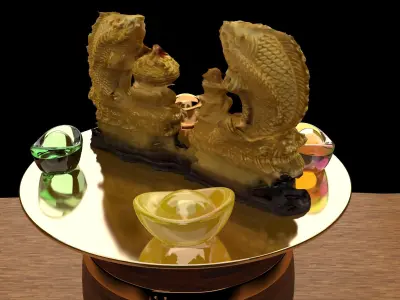 Chinese golden fish  3D model