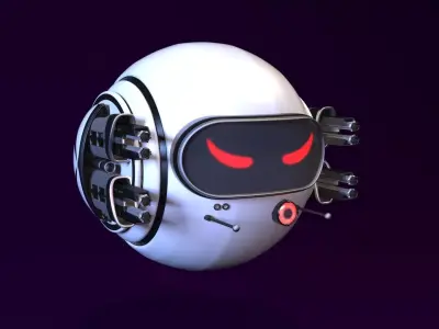 Flying drone Low-poly 3D model