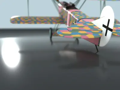 Simple Fokker D VII 3D model