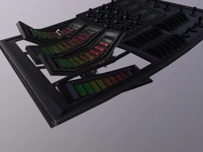 Computer and panel damage undamage Low-poly 3D model