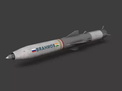 Brahmos missile Low-poly 3D model
