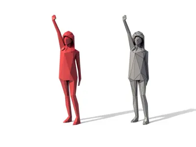 Low Poly Posed People Pack 6 3D model