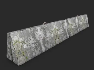 Road Concrete Barrier Low-poly 3D model