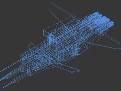 Low poly space fighter - Perun Free low-poly 3D model