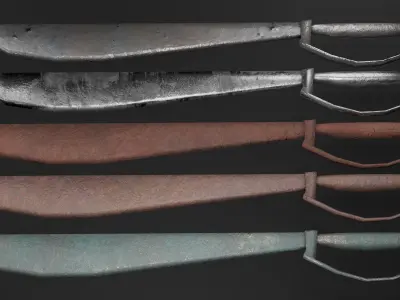 Ruined and Rusty Swords Free low-poly 3D model