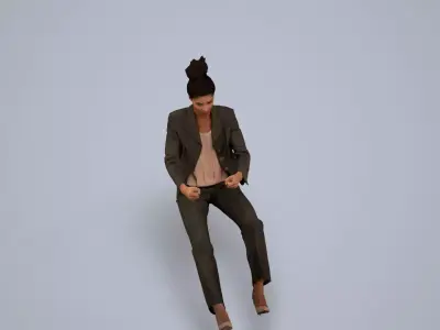 00066Gabriela002D - Adult Caucasian woman sitting in car 3D model