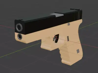 Glock 17 LOW-POLY  3D model