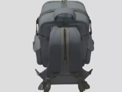 Backpack gray color  3D model