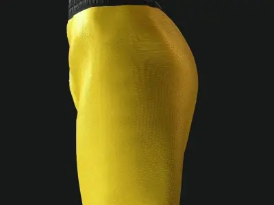 Boxing Shorts - Yellow Low-poly 3D model