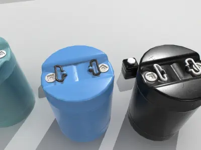 Plastic Barrel 5 Low-poly 3D model