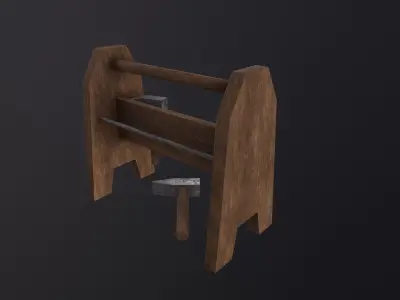 Blacksmith Tool Rack  3D Model Low-poly 3D model