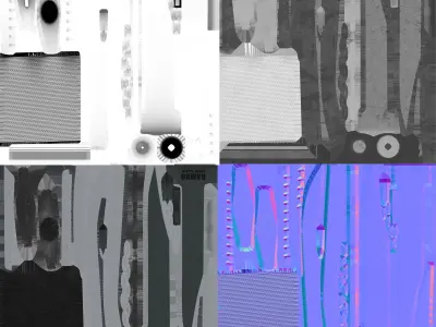 Rambo Knife Low-poly 3D model