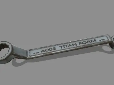 wrench metal handle Low-poly 3D model