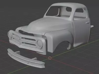 1954 Studebaker 3R cab truck 3D print model