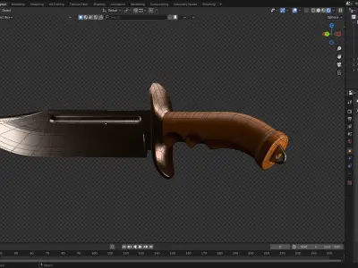 Military Knife 3D Low-poly 3D model