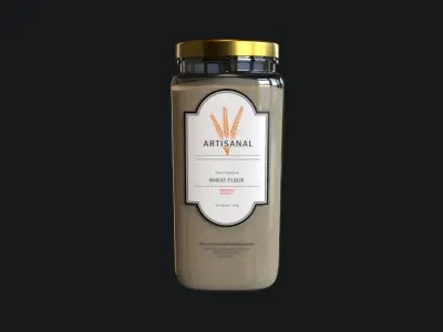 Wheat Flour Container A02 Low-poly 3D model