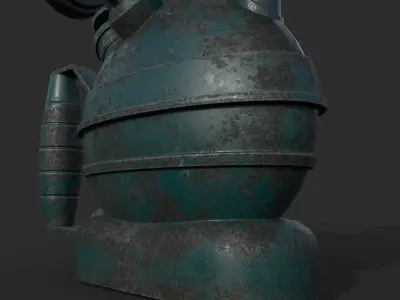 Old blow torch  Low-poly 3D model